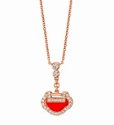 Petite Yu Yi 18K 玫瑰金钻石及红玛瑙项链   RMB 12,000